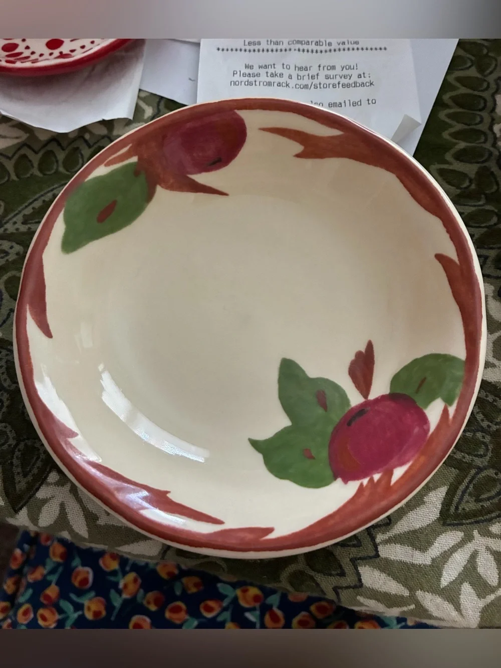 Franciscan Apple Bowls. Two 5”,one 6”. Dating 1963, 1979 & 2004. EC. Handpainted